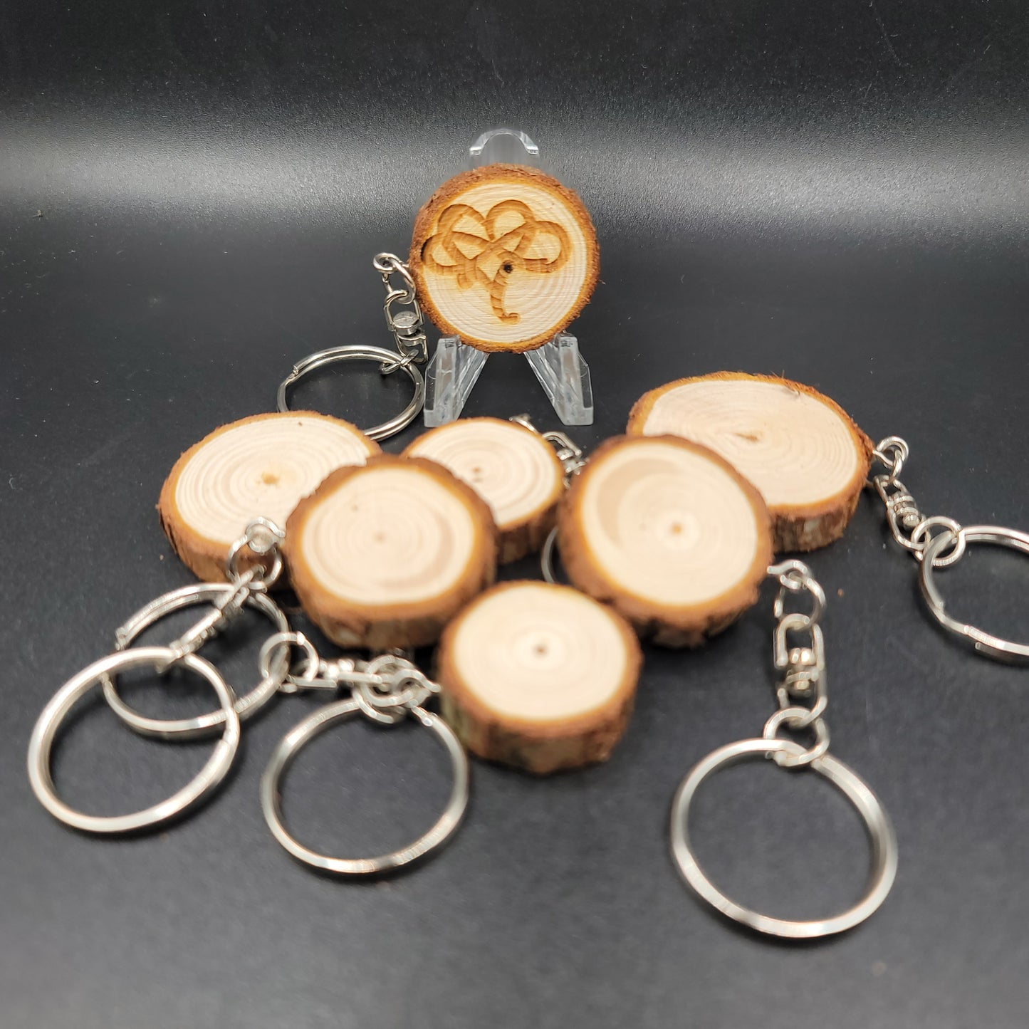 Small Natural Wood Keychain